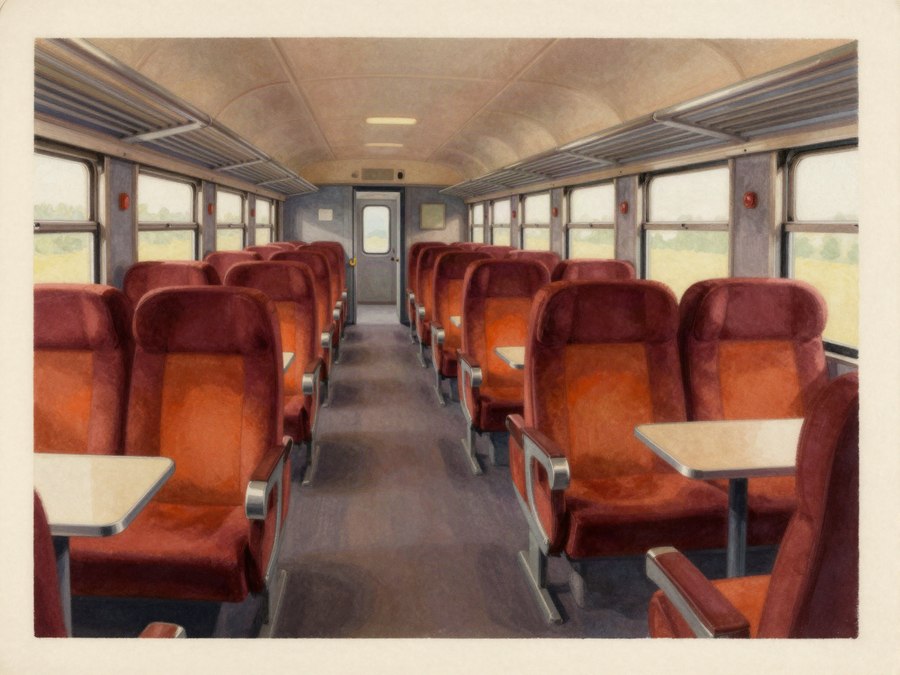 First Class Preferente carriage interior on the Paris to Barcelona train