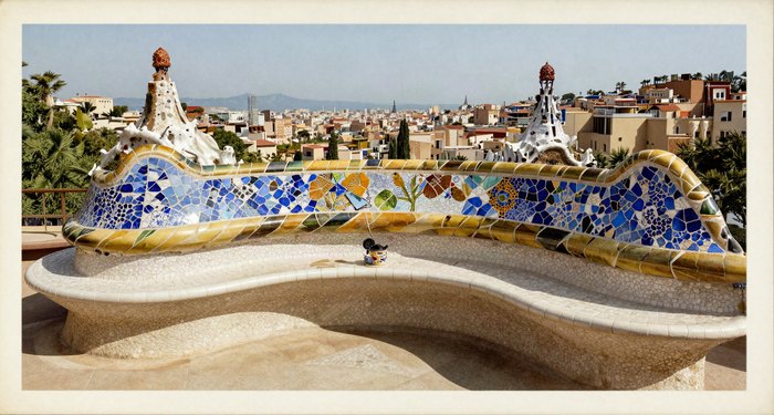 Park Guell mosaic terrace, Barcelona