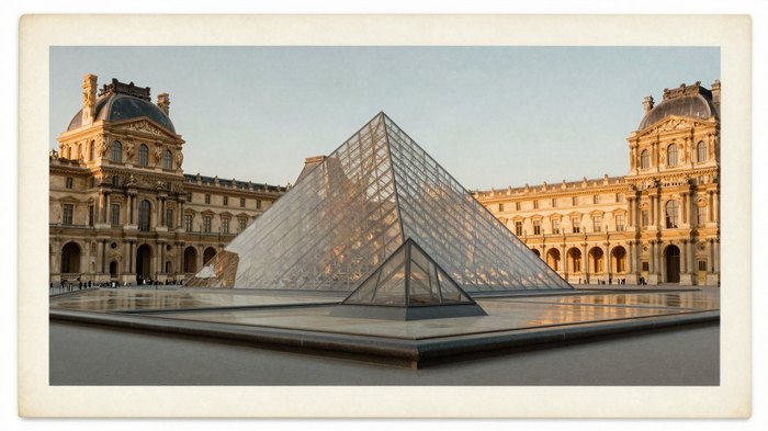 The Louvre Museum pyramid, Paris