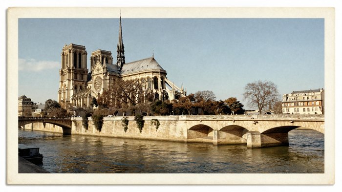 Notre-Dame Cathedral along the Seine, Paris